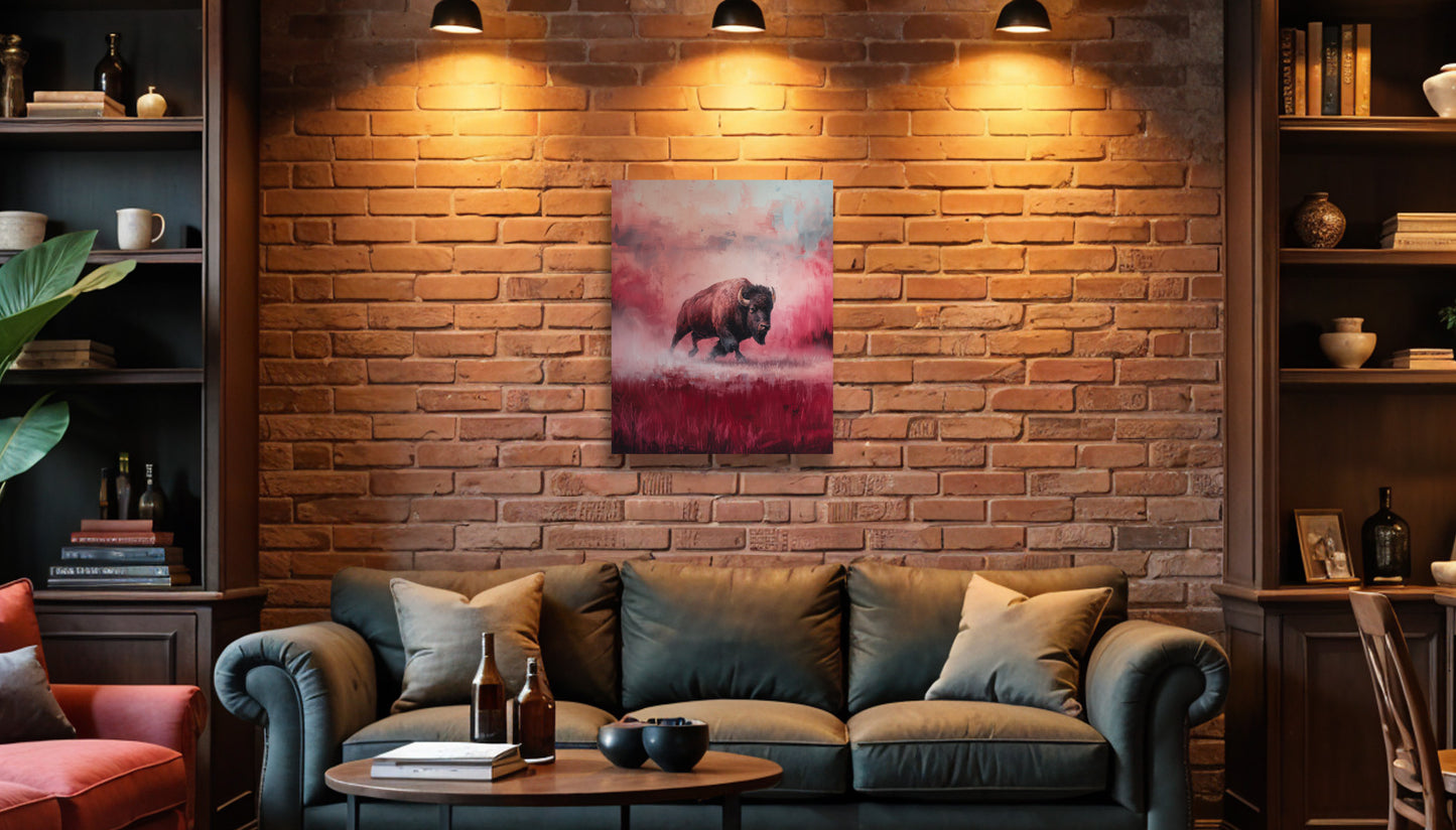 Hoosiers/Buffalo Inspired Canvas or Poster Wall Art. Crimson and Cream. Hoosiers 2