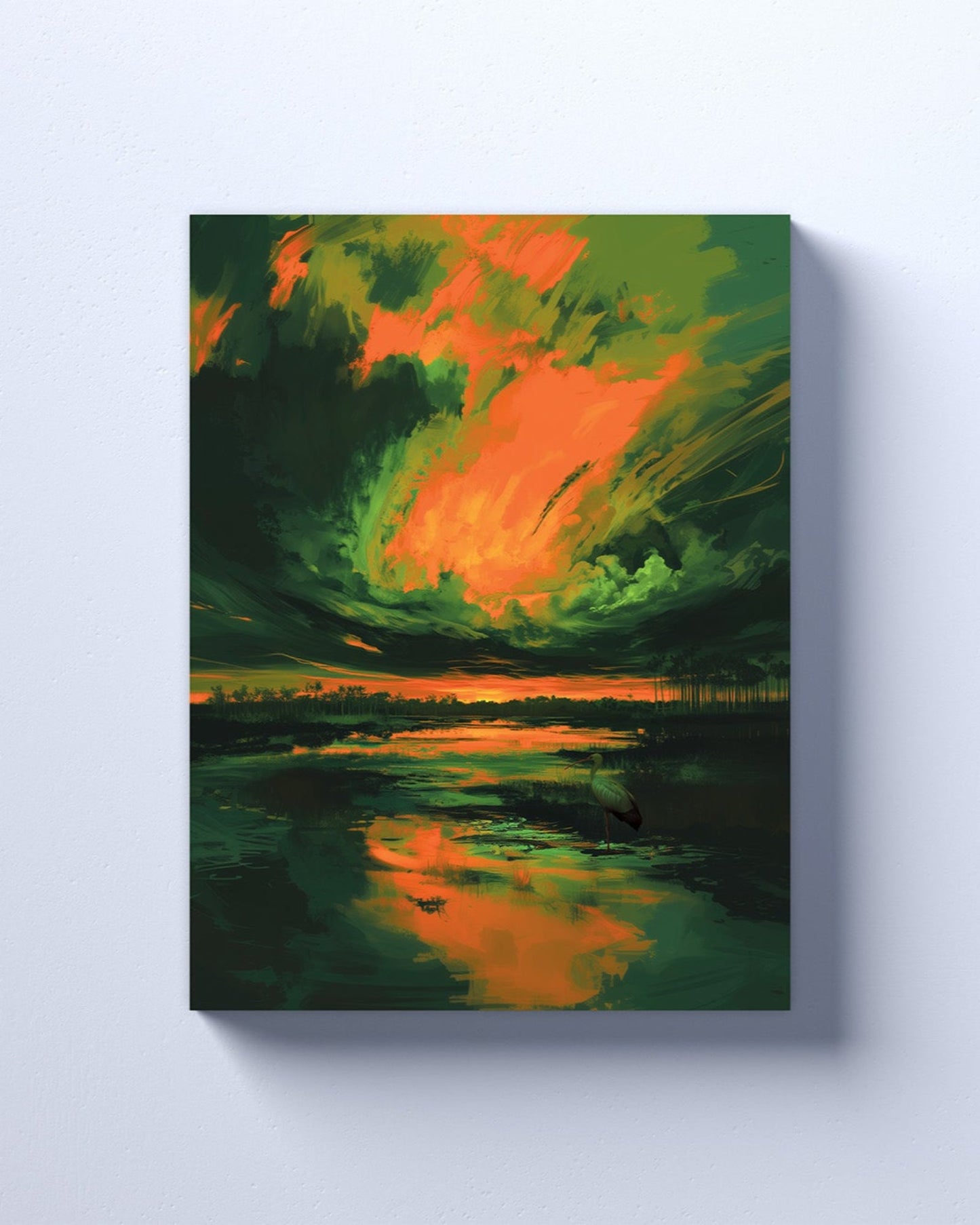 Miami Hurricanes Inspired Canvas or Print Wall Art. Abstract, Modern, Hurricanes 2