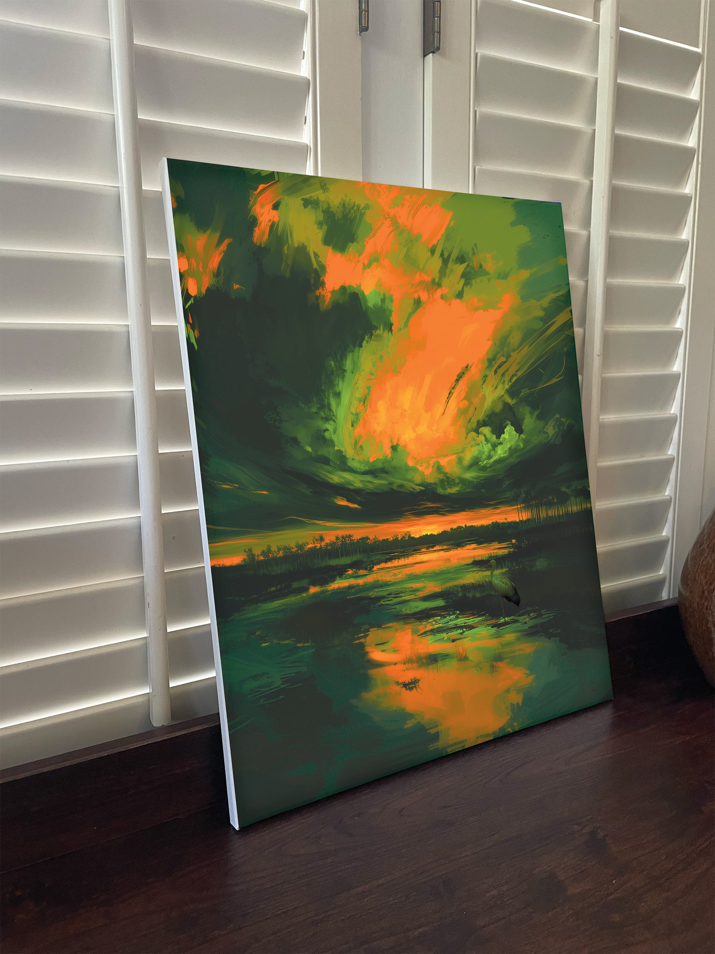 Miami Hurricanes Inspired Canvas or Print Wall Art. Abstract, Modern, Hurricanes 2