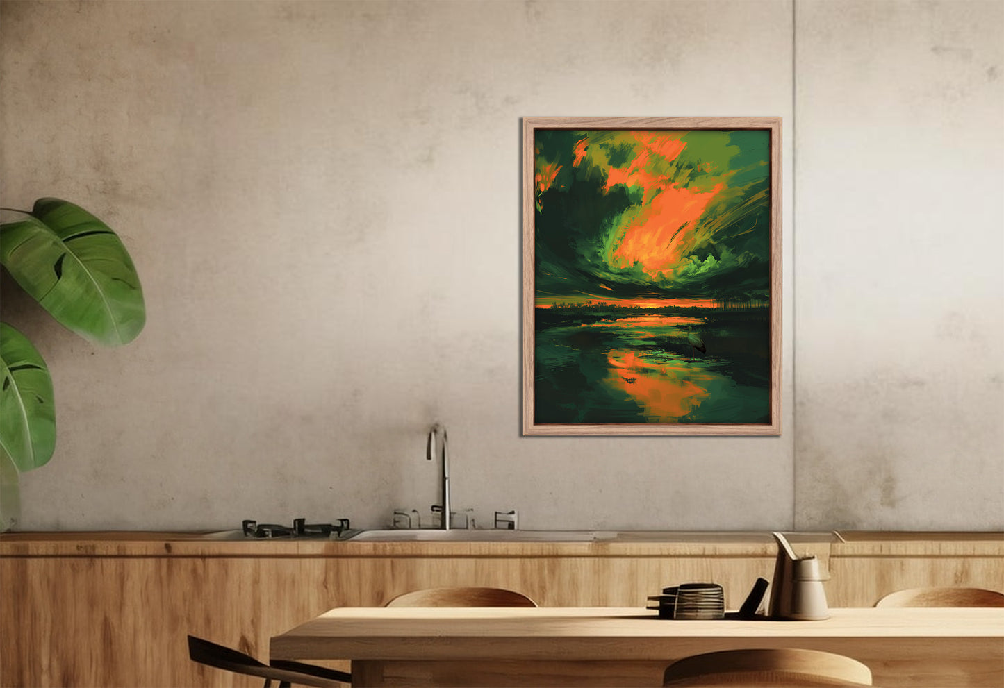 Miami Hurricanes Inspired Canvas or Print Wall Art. Abstract, Modern, Hurricanes 2