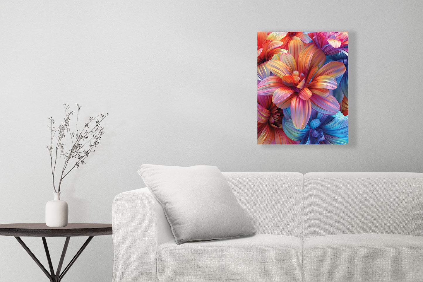 Hyper colored flowers Wall Art Prints