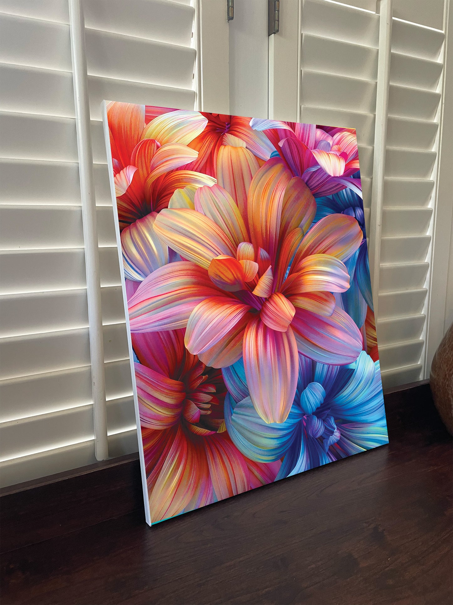 Hyper colored flowers Wall Art Prints