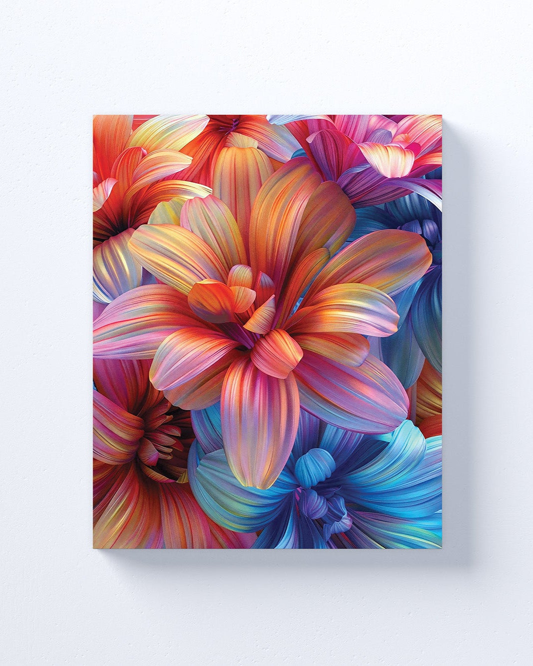Hyper colored flowers Wall Art Prints