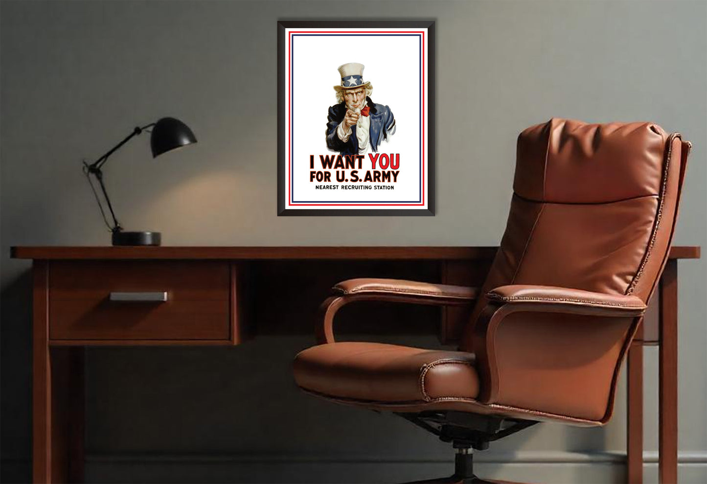 Vintage US Army Recruitment Poster featuring Uncle Sam.