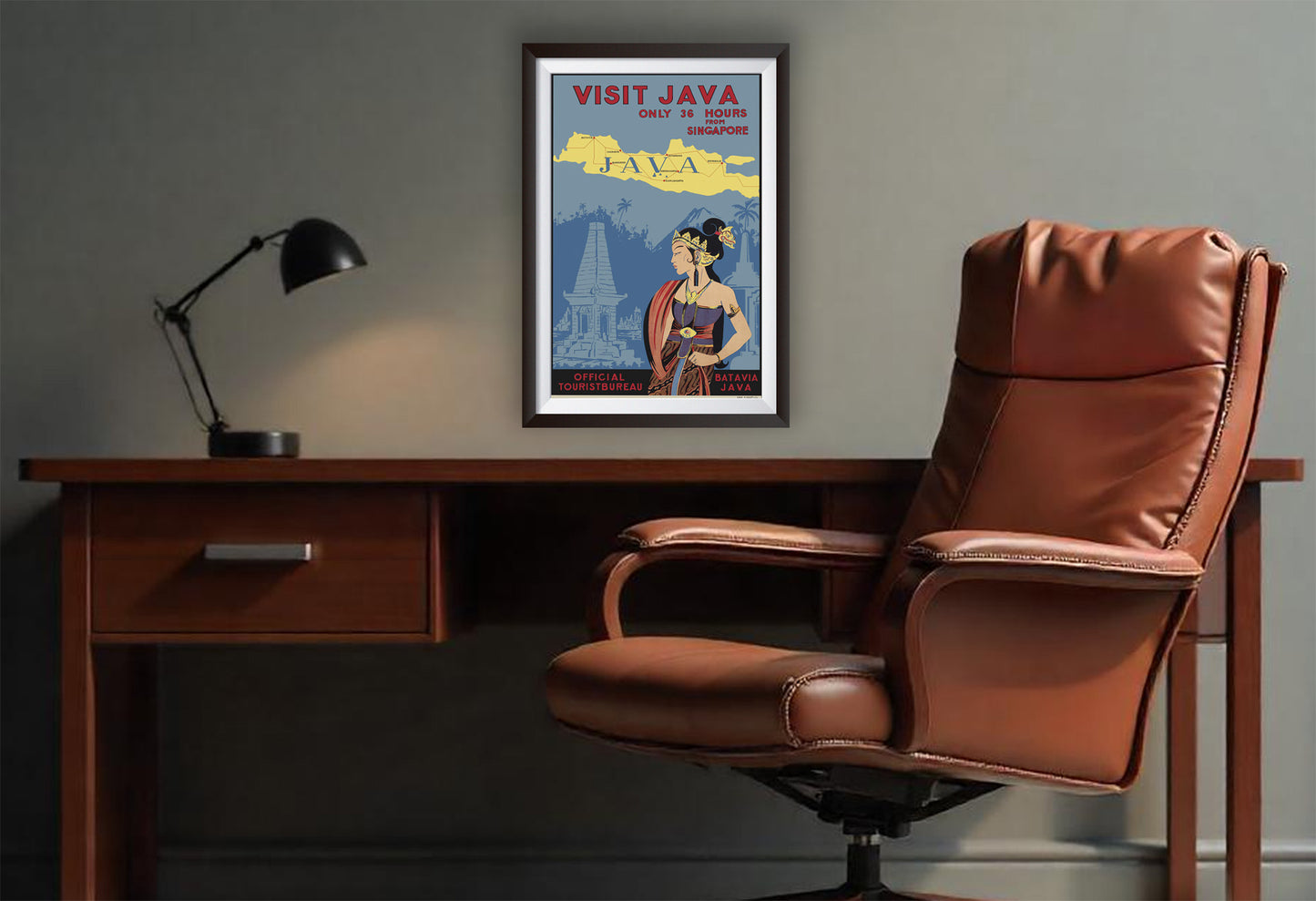 Vintage Indonesian Travel Poster from the 1920's and 1930's