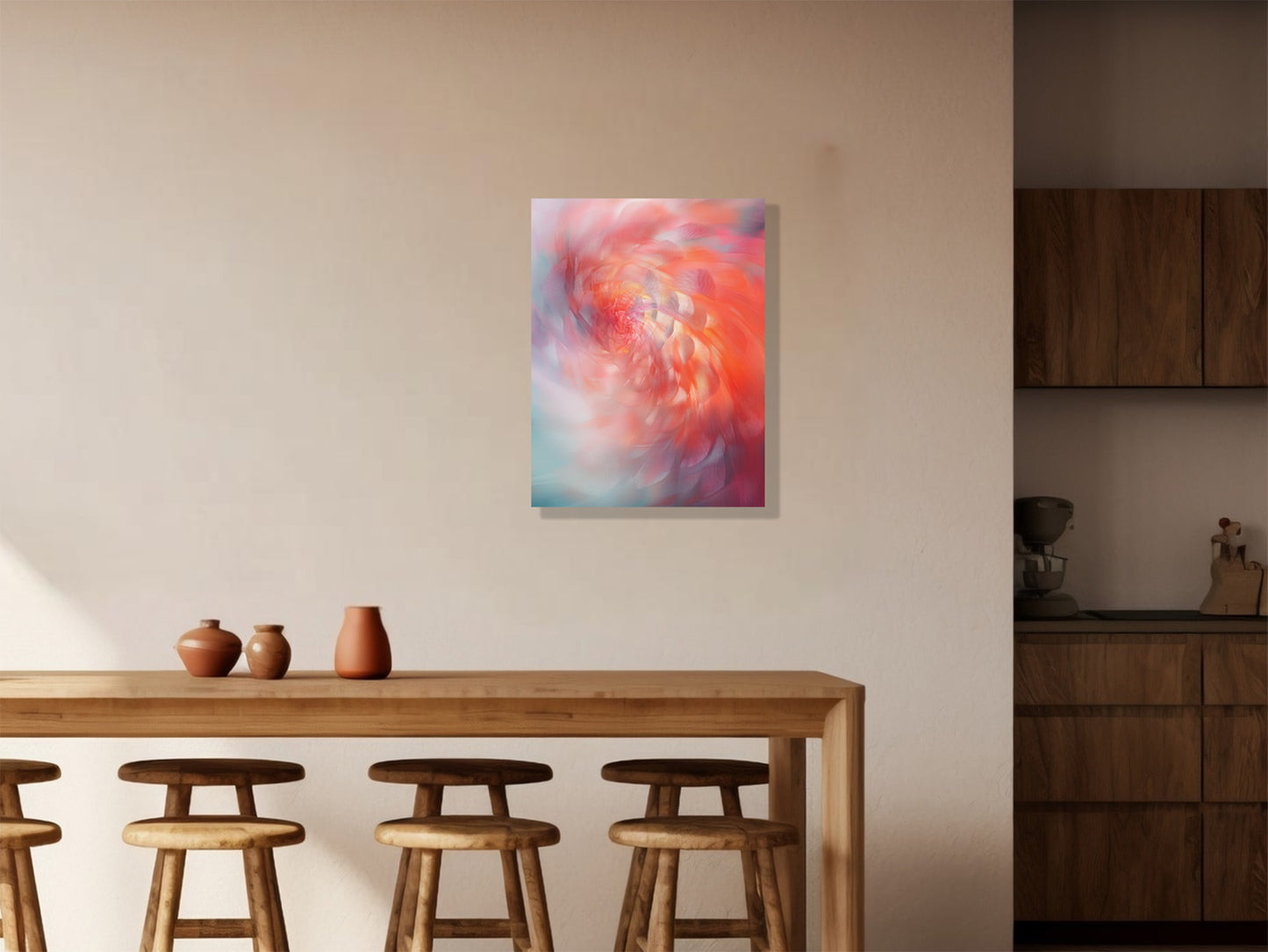 Boho style, abstract canvas or Poster Art with vibrant colors. Interstellar