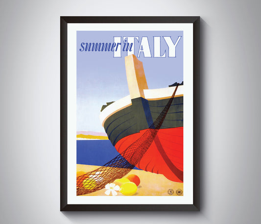 Summer In Italy Vintage Travel Poster from the 1920's and 1930's.