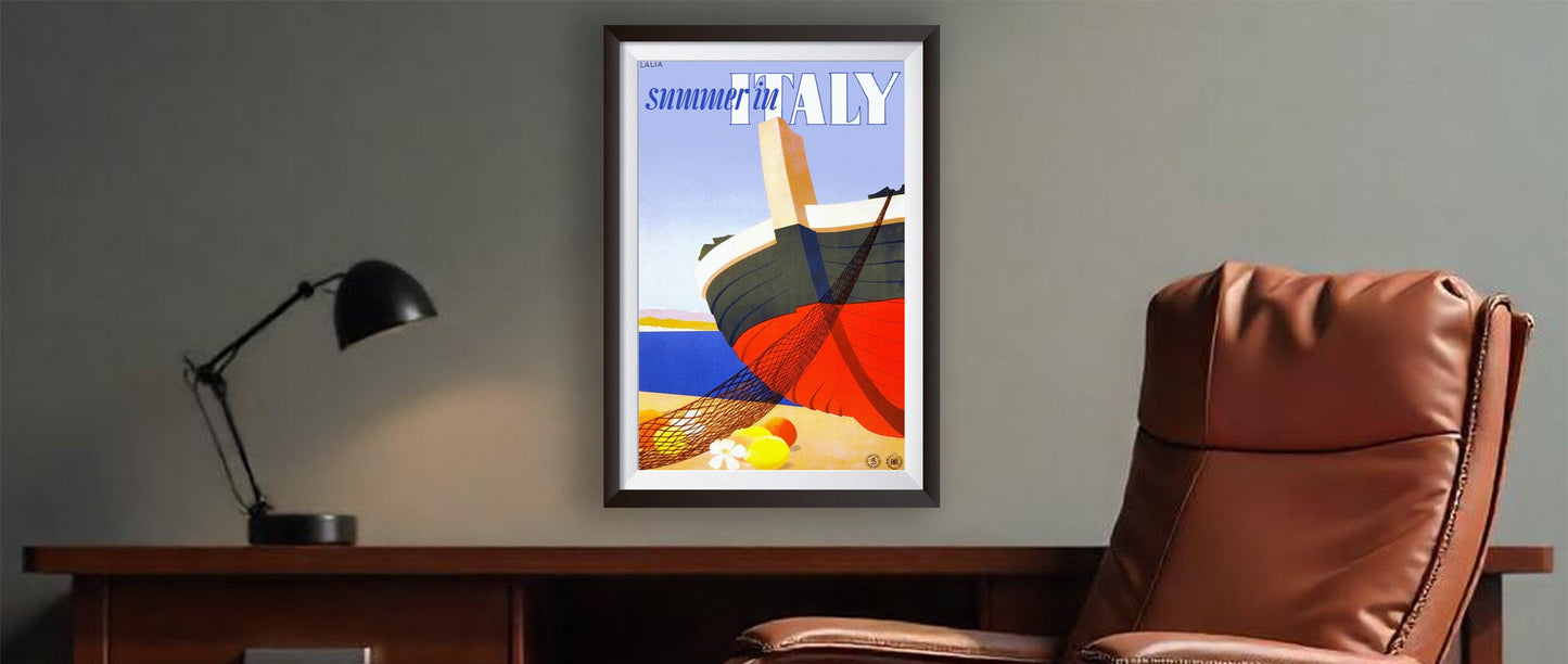 Summer In Italy Vintage Travel Poster from the 1920's and 1930's.