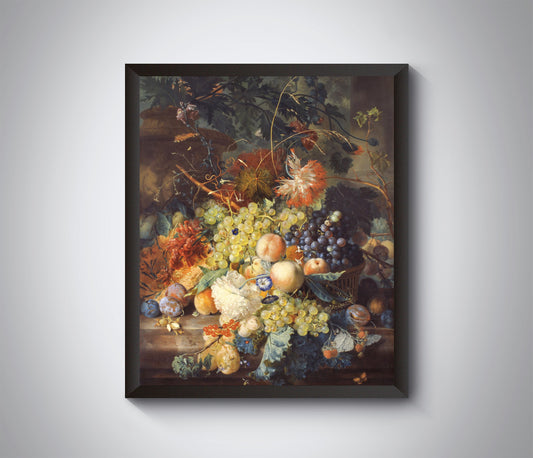 Floral oil painting poster print from the 17th century. Flowers 2