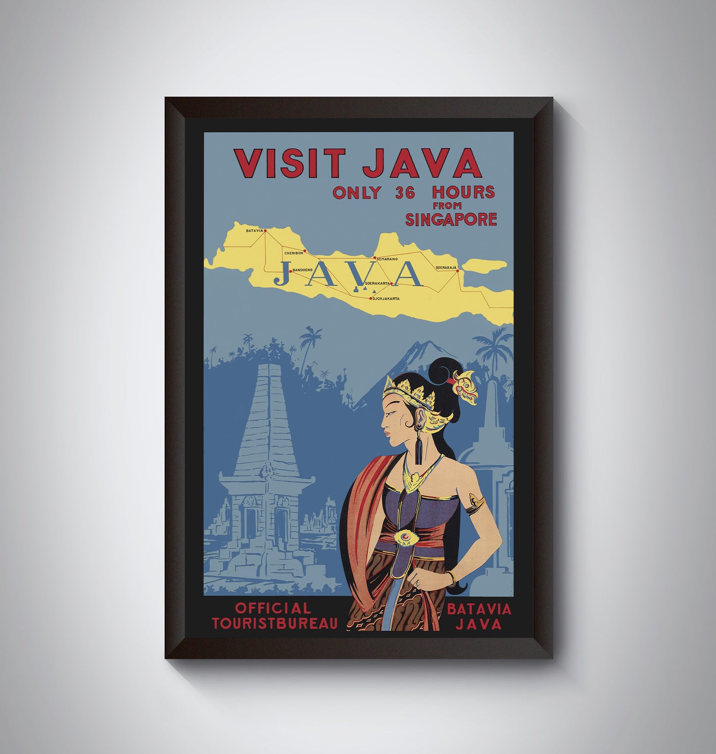 Vintage Indonesian Travel Poster from the 1920's and 1930's