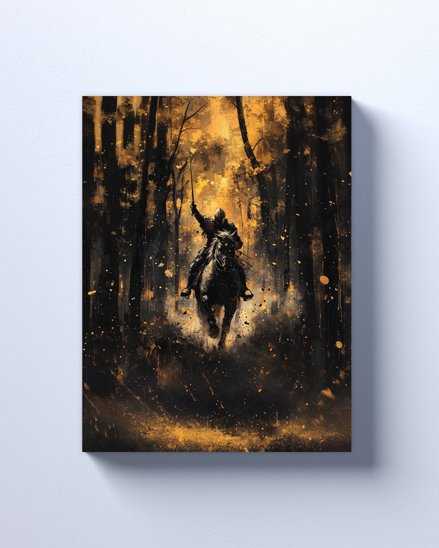 UCF Knights inspired Canvas or Poster Wall Art. Black and Gold, Knights 1