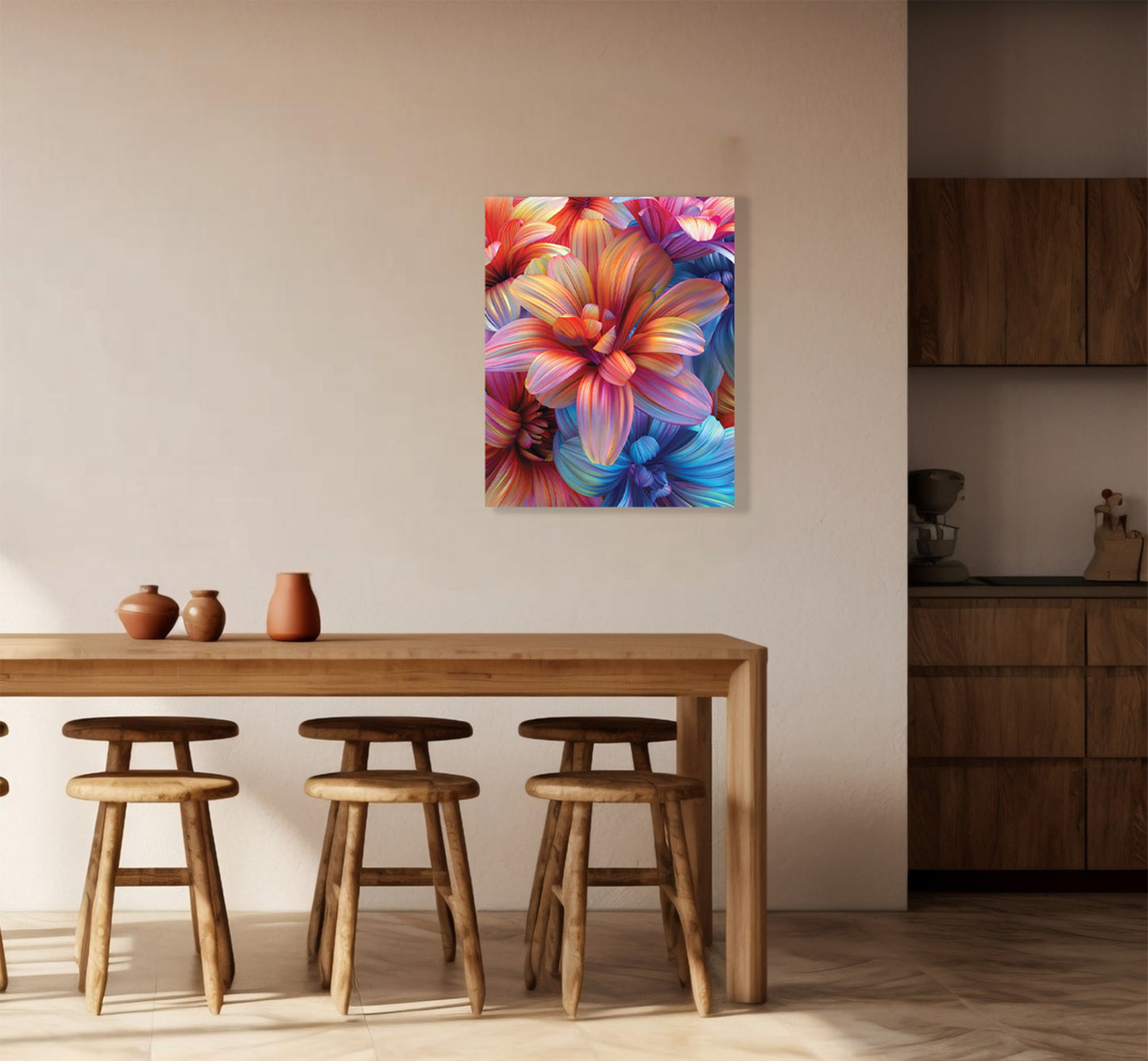 Hyper colored flowers Wall Art Prints
