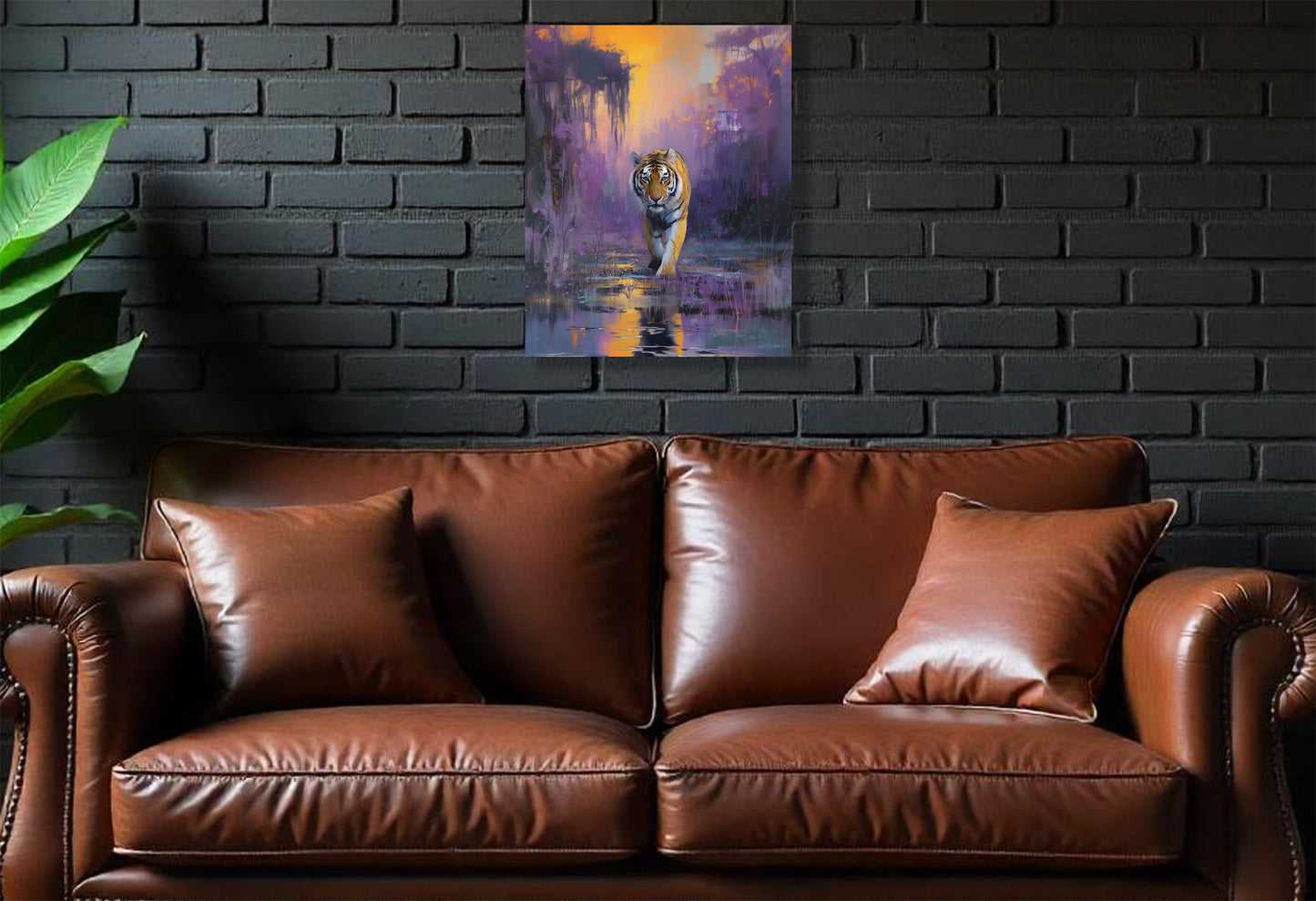 LSU Tigers Inspired Canvas or Poster Wall Art. Purple and Yellow.