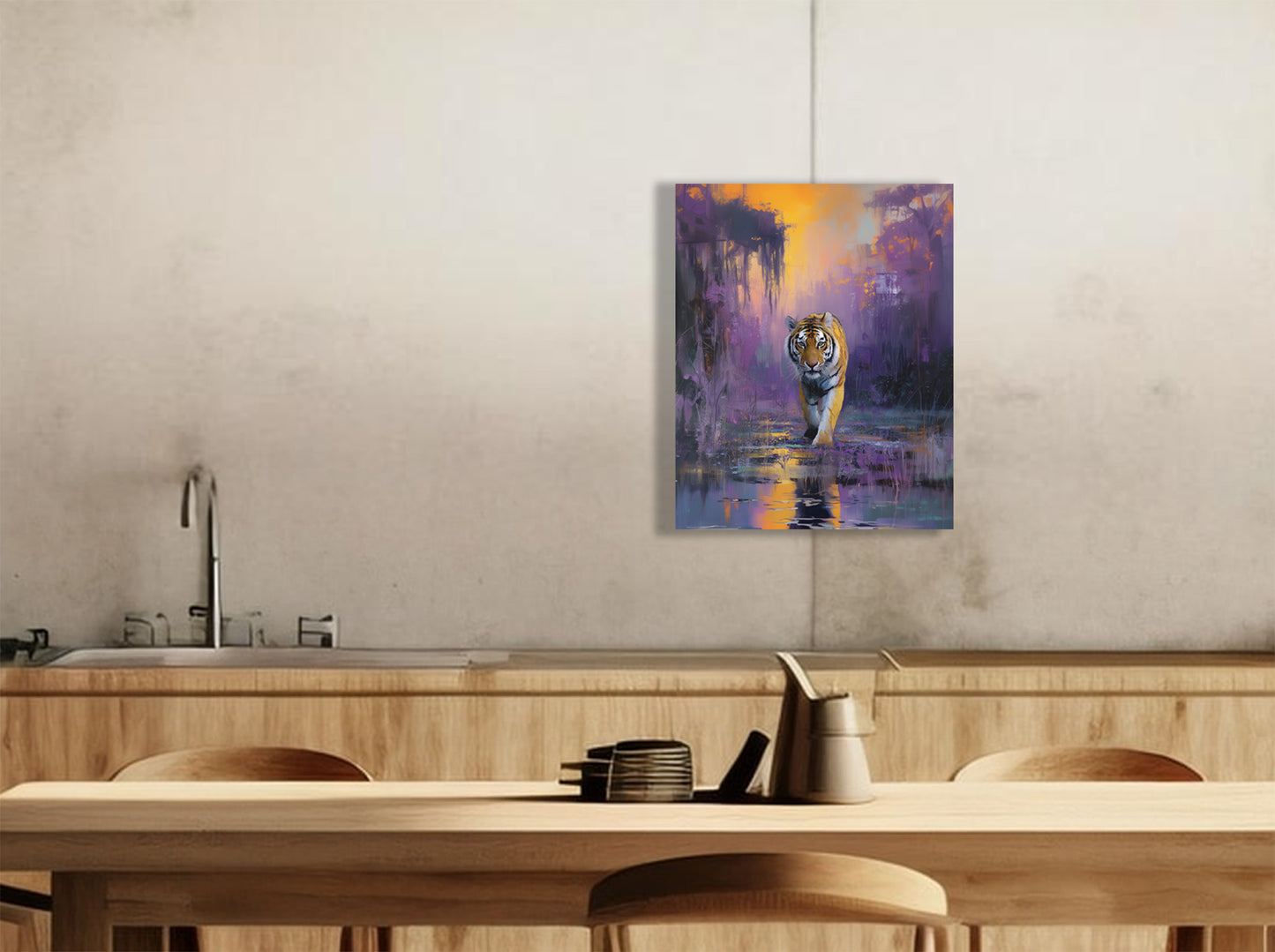 LSU Tigers Inspired Canvas or Poster Wall Art. Purple and Yellow.