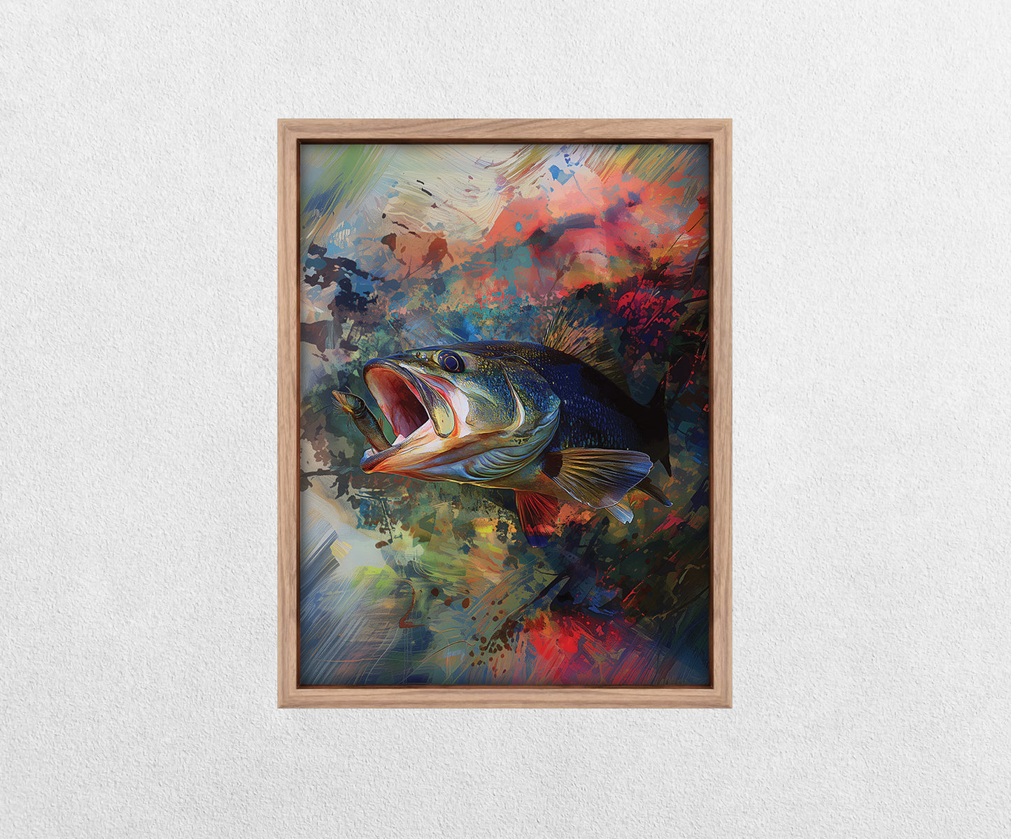 Boho Style Large Mouth Bass Wall Art
