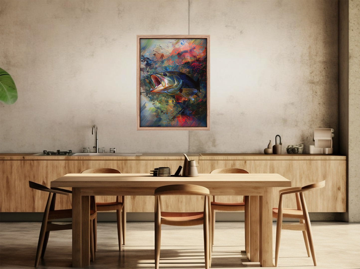 Boho Style Large Mouth Bass Wall Art