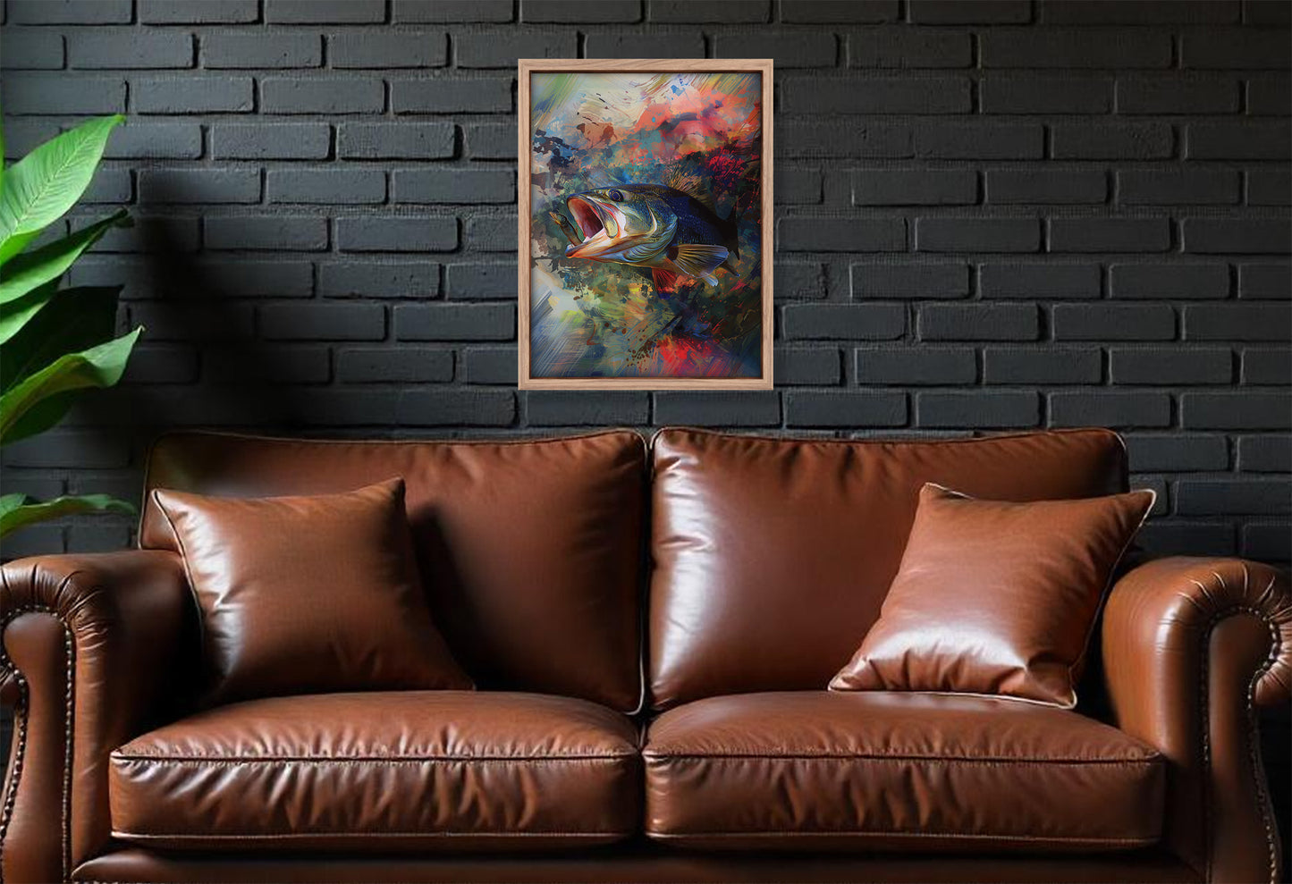 Boho Style Large Mouth Bass Wall Art