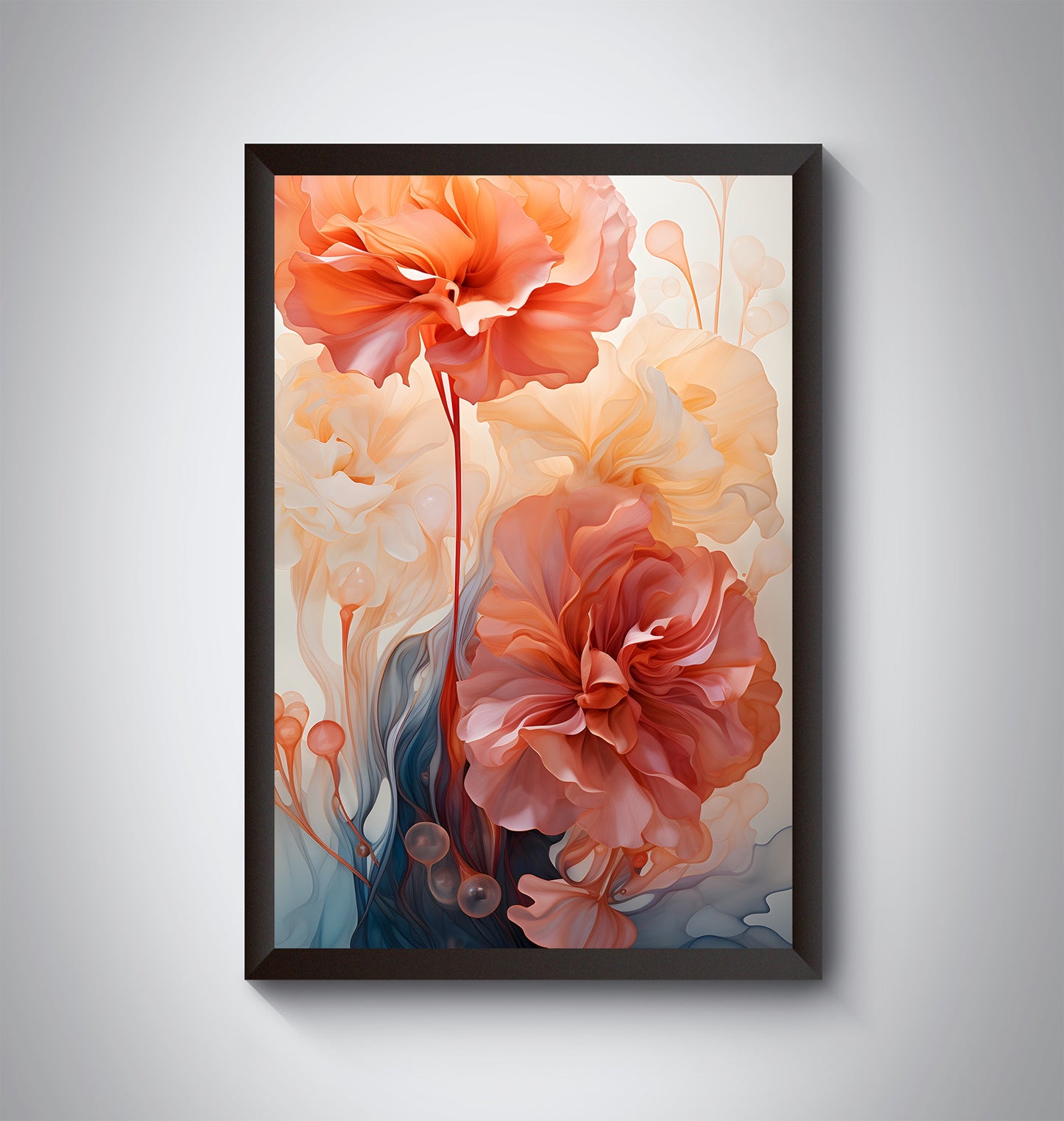 Stylized Floral Wall Art. Liquid Floral 1