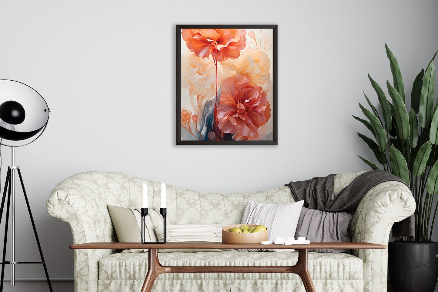 Stylized Floral Wall Art. Liquid Floral 1