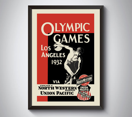 Los Angeles 1932 Olympic Games Vintage Travel Poster, Los Angeles 1