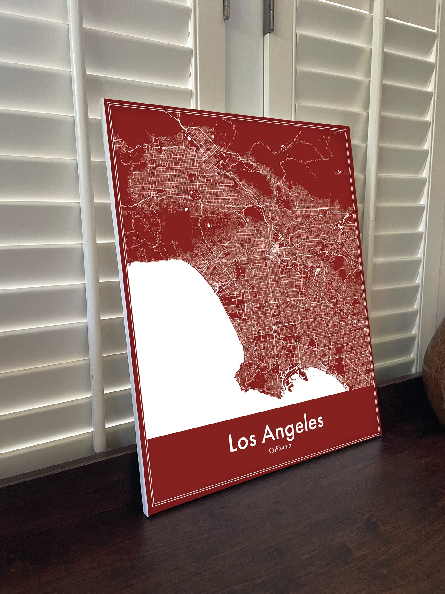 Modern Minimalist Los Angeles, California stylized Canvas or Poster print.