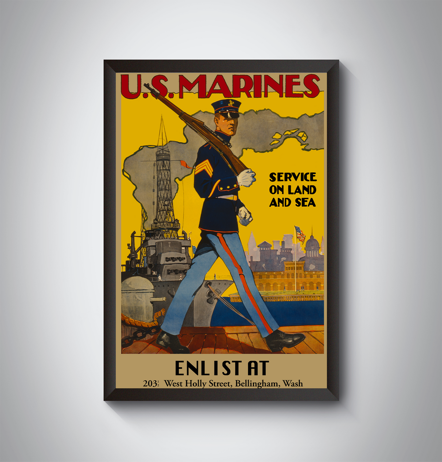 Vintage US Marines Recruitment Poster from the 1940's