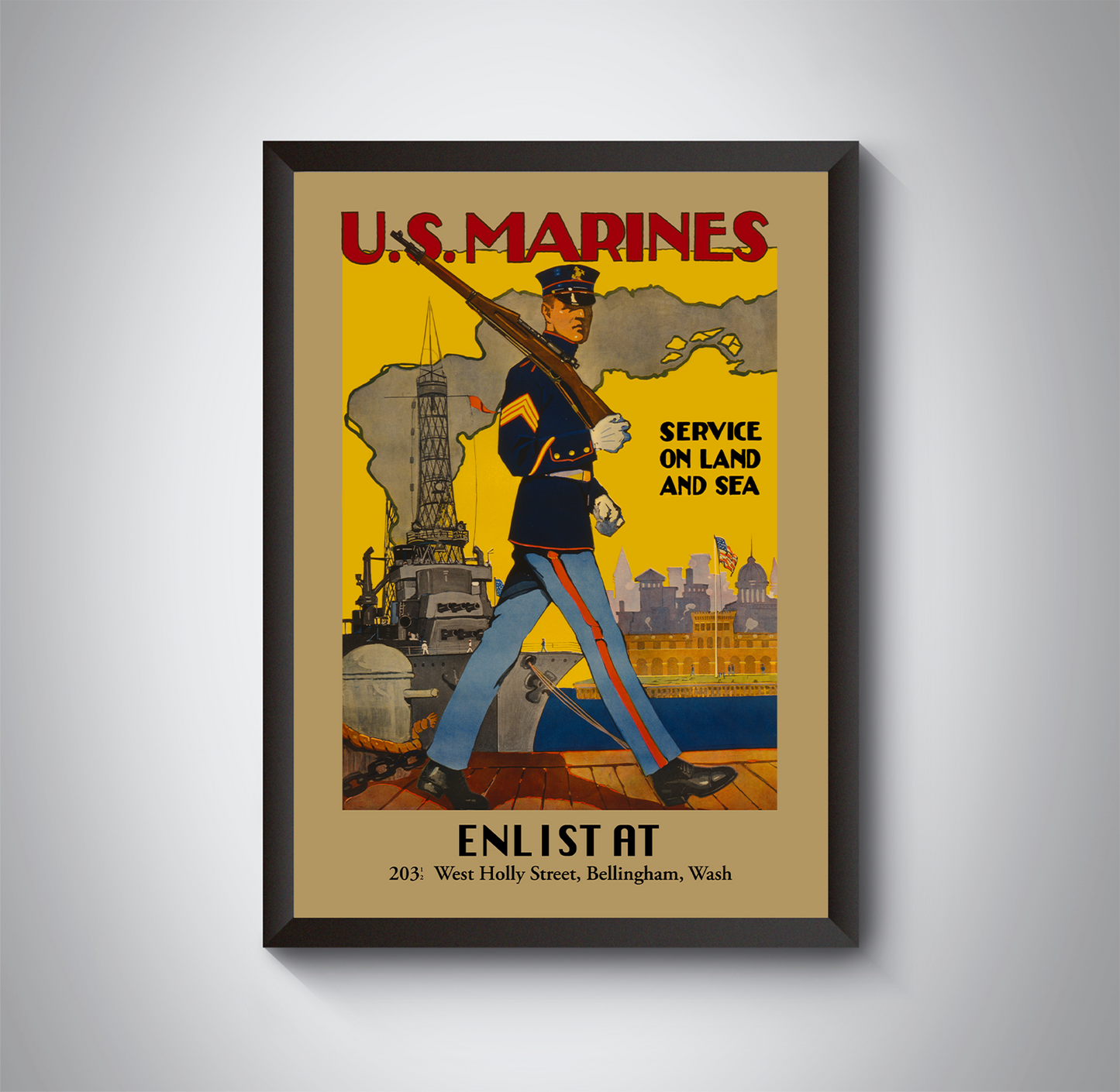 Vintage US Marines Recruitment Poster from the 1940's