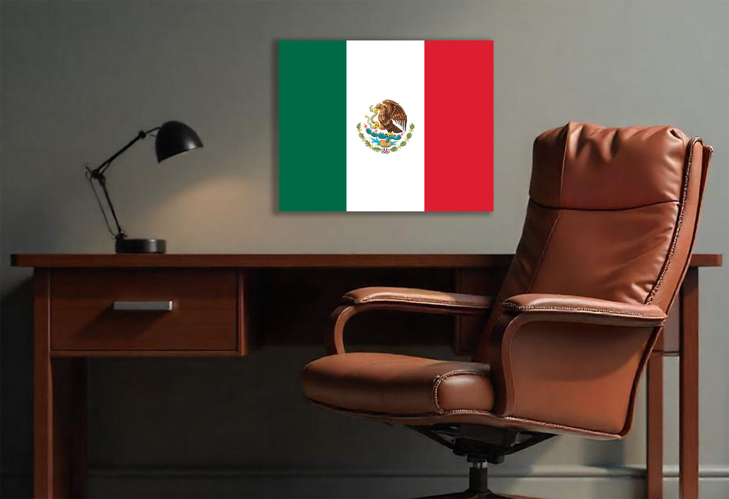 Mexico Flag on Canvas or Poster print.