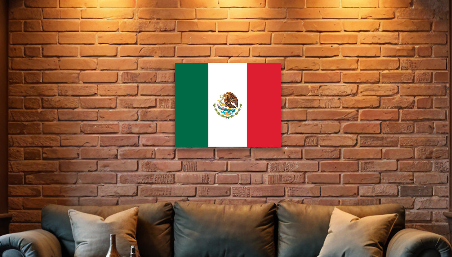 Mexico Flag on Canvas or Poster print.