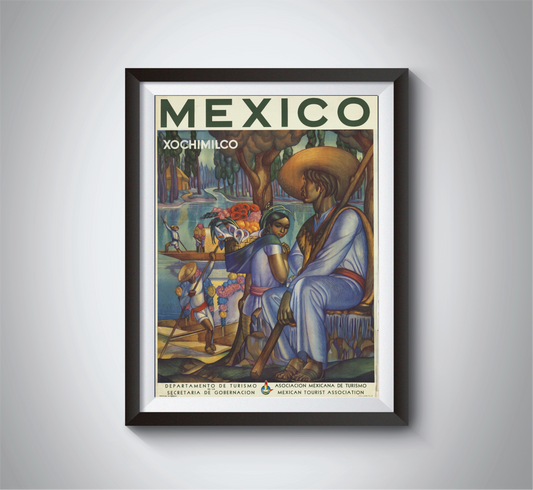 Vintage Mexico Travel Poster from the 1920's and 1930's. Mexico 1