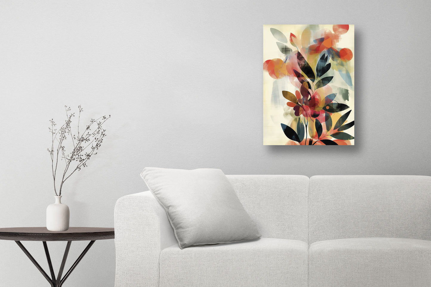 Mid Century Modern Floral Canvas or Poster wall art. Mid Century Modern Flowers 1