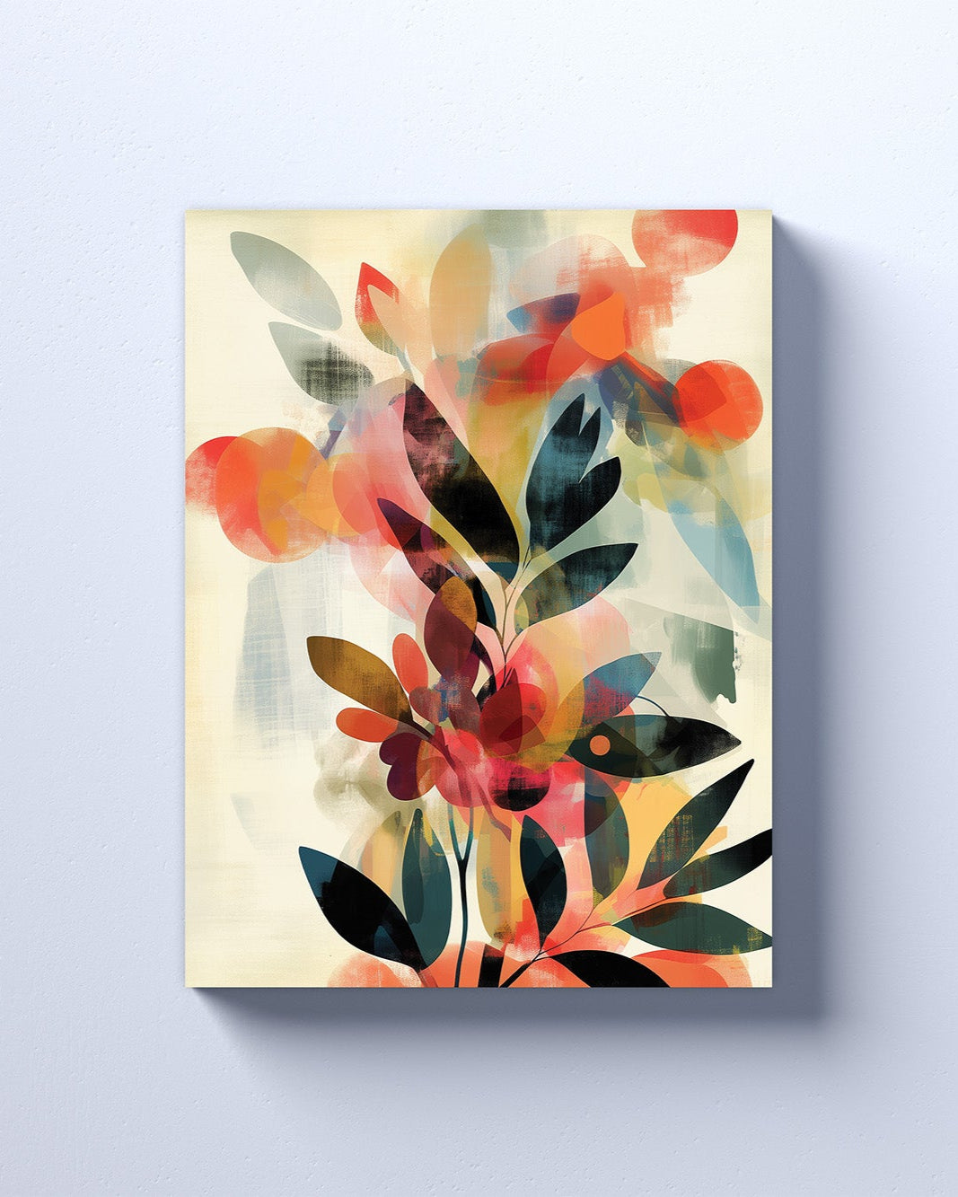 Mid Century Modern Floral Canvas or Poster wall art. Mid Century Modern Flowers 1