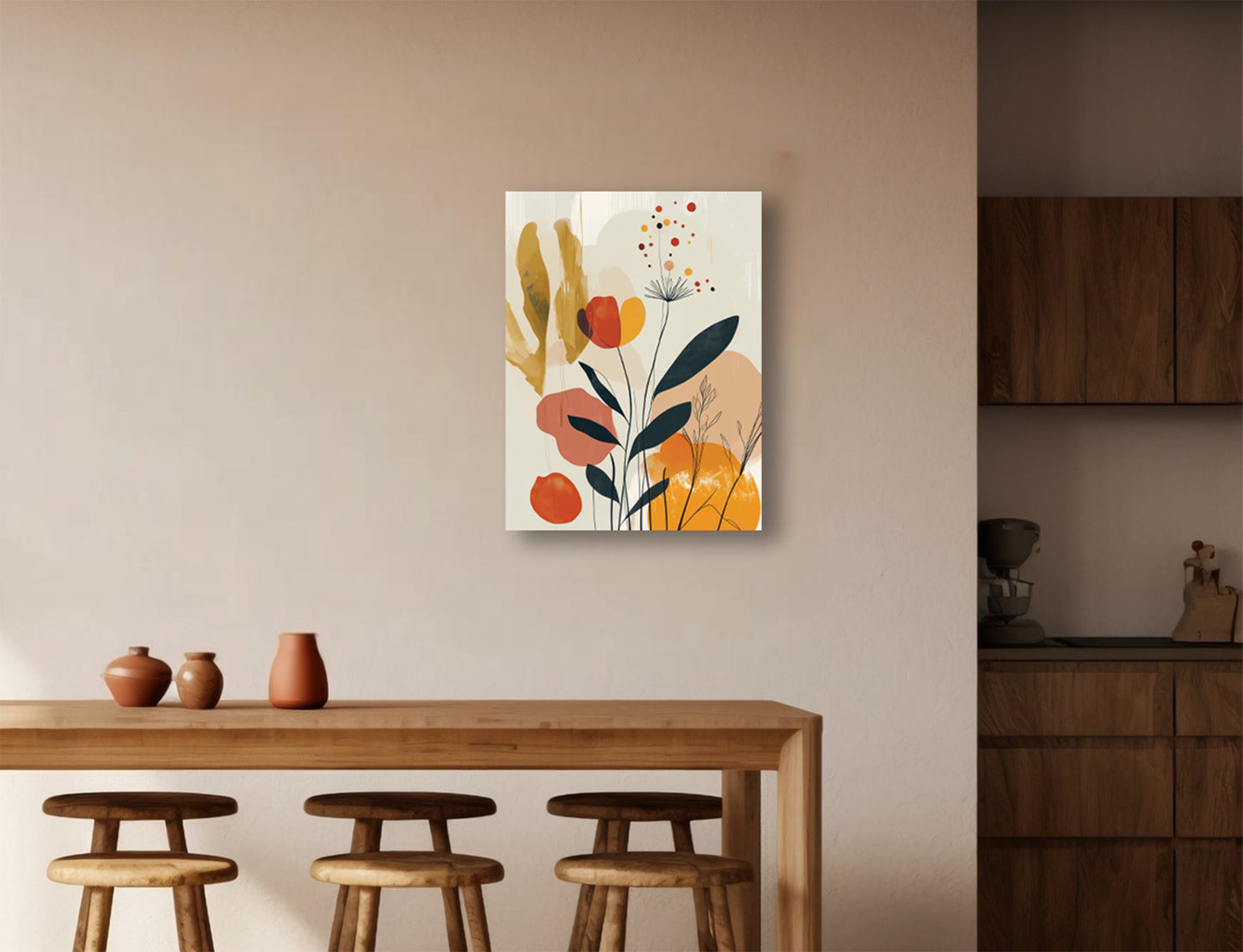 Mid Century Modern Flowers Canvas or Poster wall art. Mid Century Modern Flowers 2