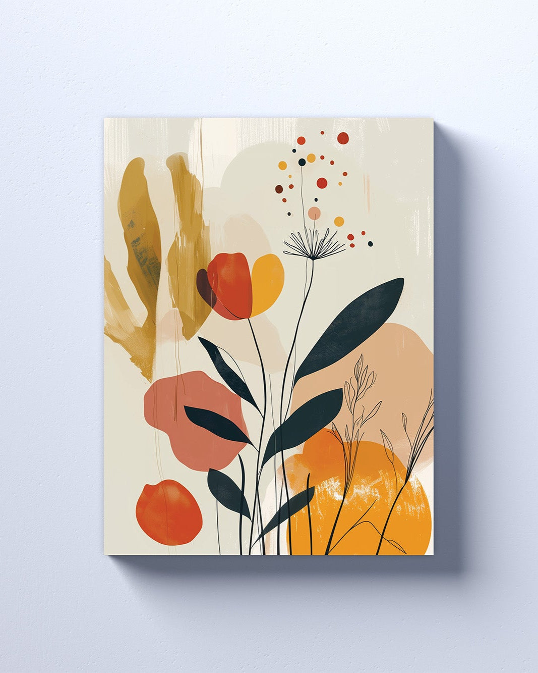 Mid Century Modern Flowers Canvas or Poster wall art. Mid Century Modern Flowers 2