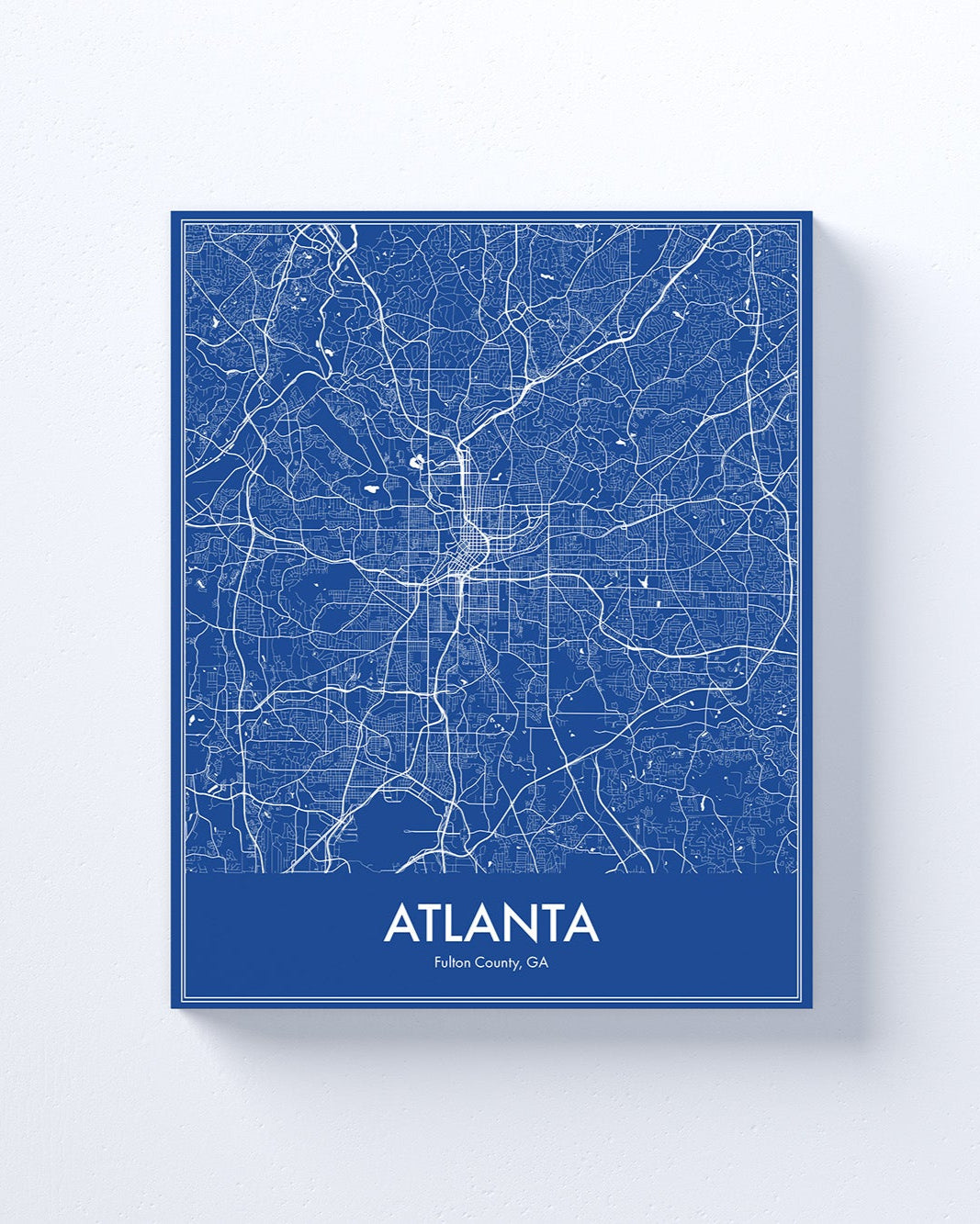Map of Atlanta on a blue background