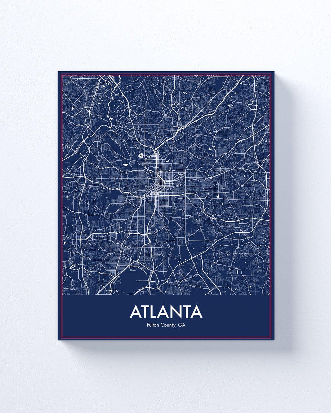 Map of Atlanta on a blue background