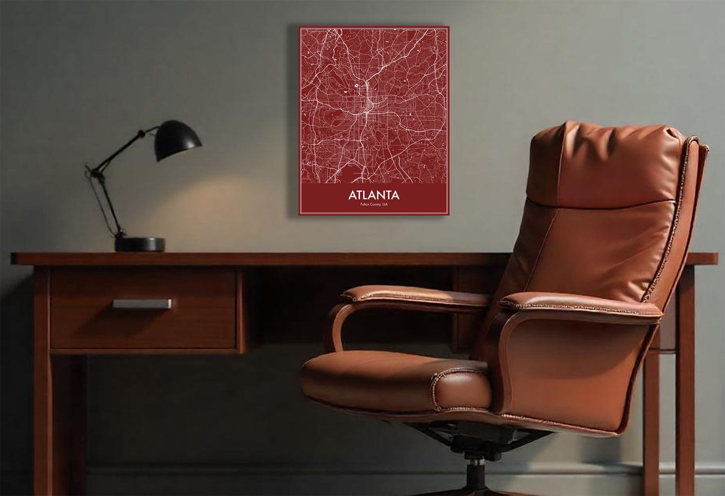 Modern Minimalist Atlanta, Georgia stylized Canvas or Poster print.