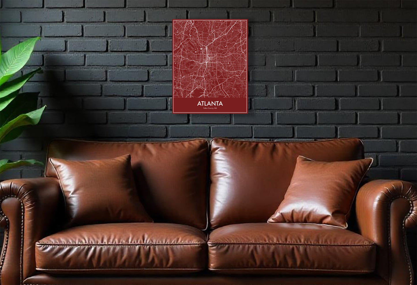 Modern Minimalist Atlanta, Georgia stylized Canvas or Poster print.