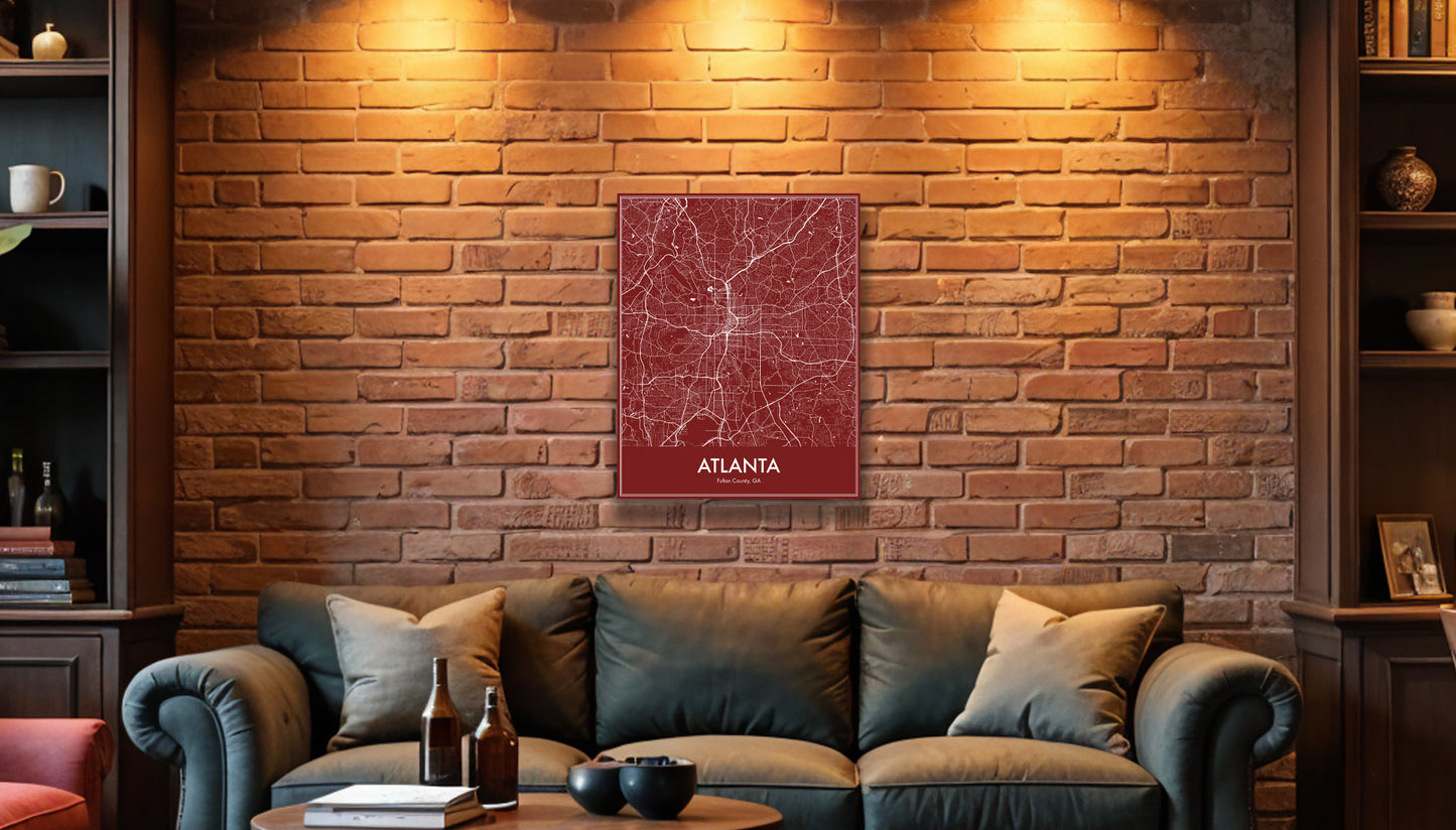 Modern Minimalist Atlanta, Georgia stylized Canvas or Poster print.