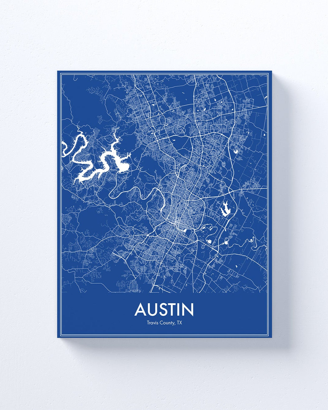 Modern Minimalist Austin, Texas stylized Canvas or Poster print.