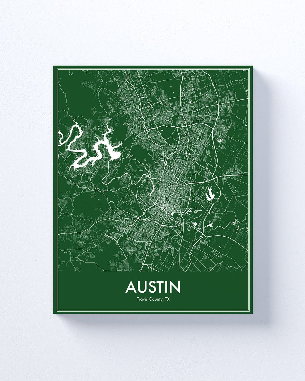 Modern Minimalist Austin, Texas stylized Canvas or Poster print.