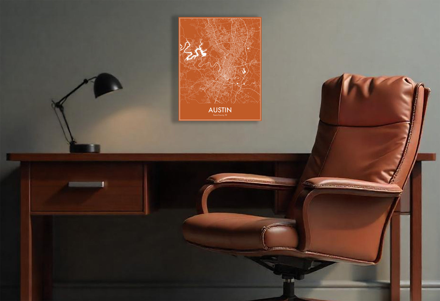 Modern Minimalist Austin, Texas stylized Canvas or Poster print.