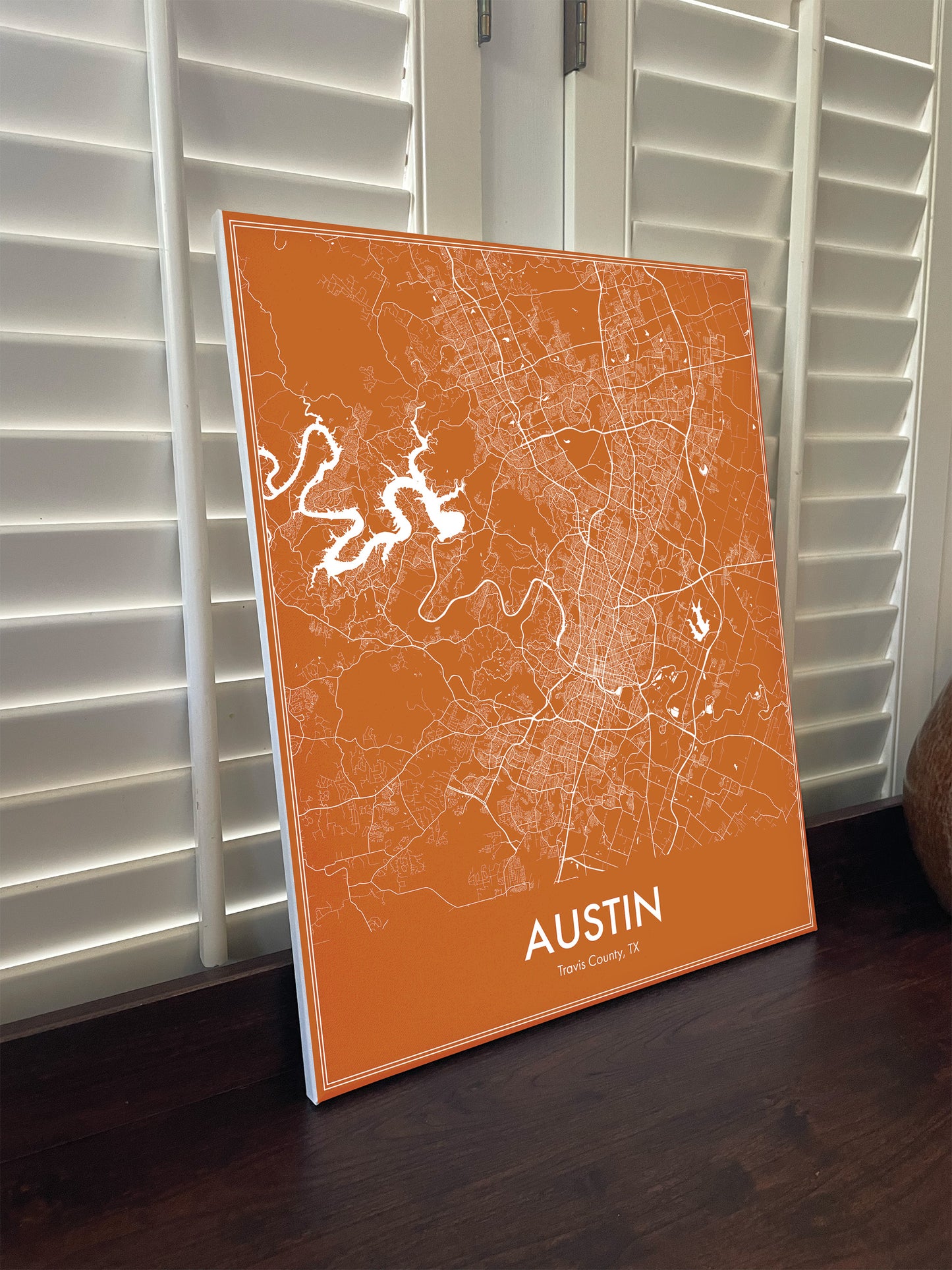 Modern Minimalist Austin, Texas stylized Canvas or Poster print.