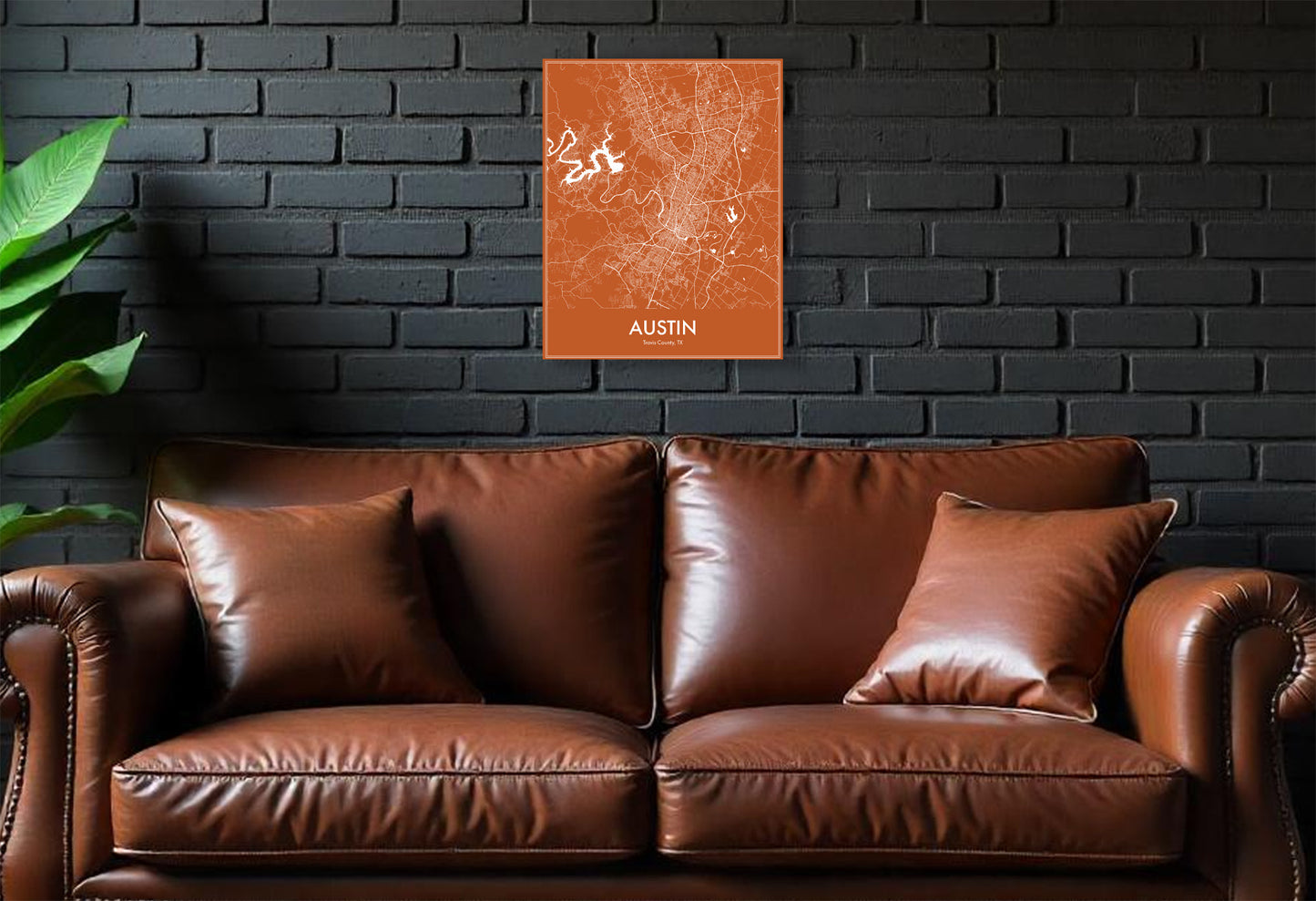 Modern Minimalist Austin, Texas stylized Canvas or Poster print.