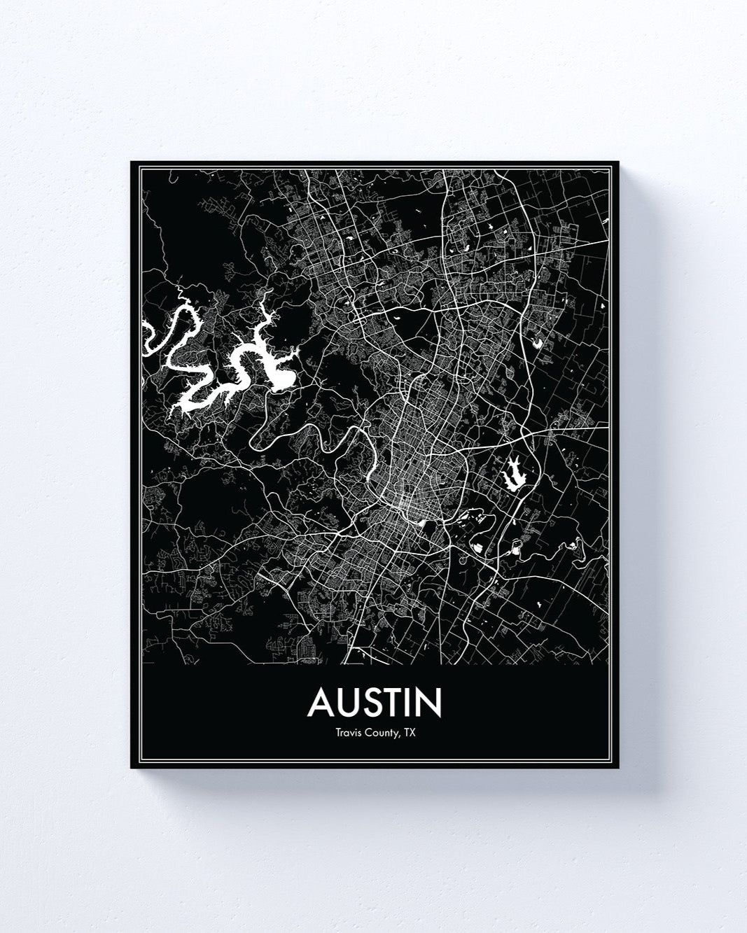 Modern Minimalist Austin, Texas stylized Canvas or Poster print.