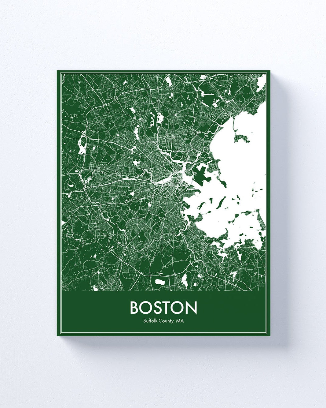 Modern Minimalist Boston, MA stylized Canvas or Poster print.