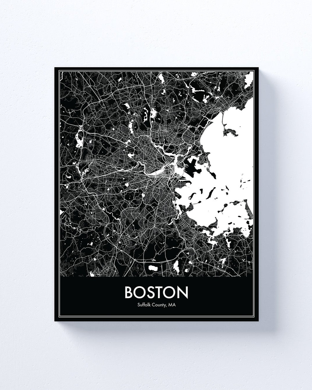 Modern Minimalist Boston, MA stylized Canvas or Poster print.