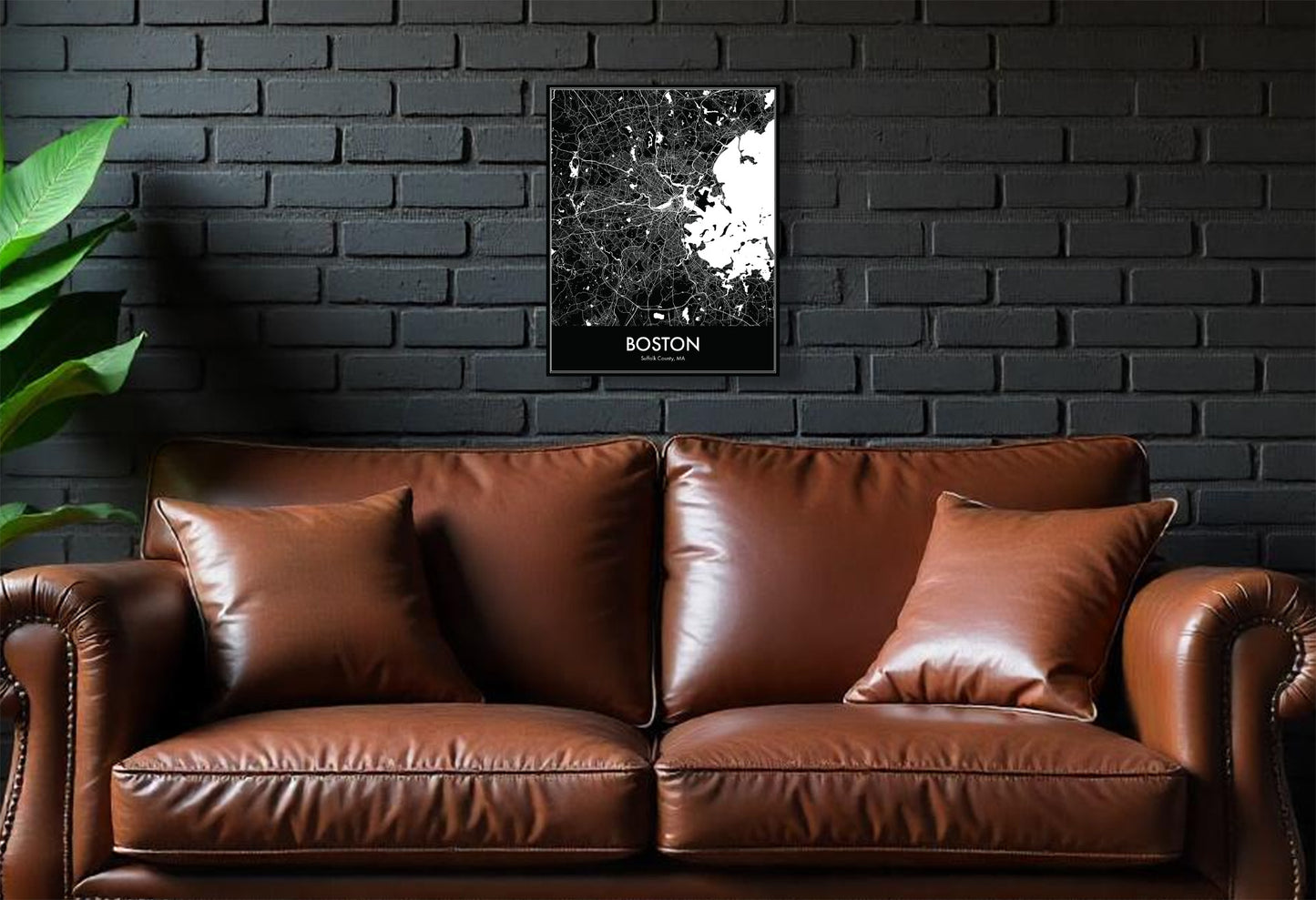 Modern Minimalist Boston, MA stylized Canvas or Poster print.