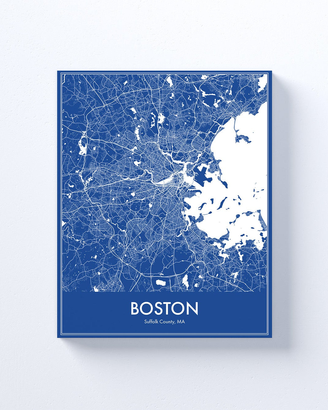 Modern Minimalist Boston, MA stylized Canvas or Poster print.