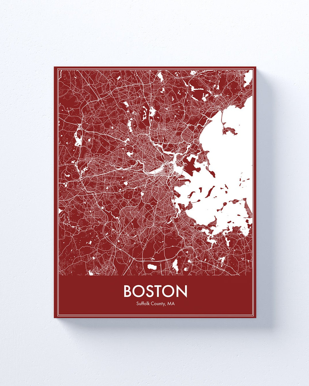 Modern Minimalist Boston, MA stylized Canvas or Poster print.